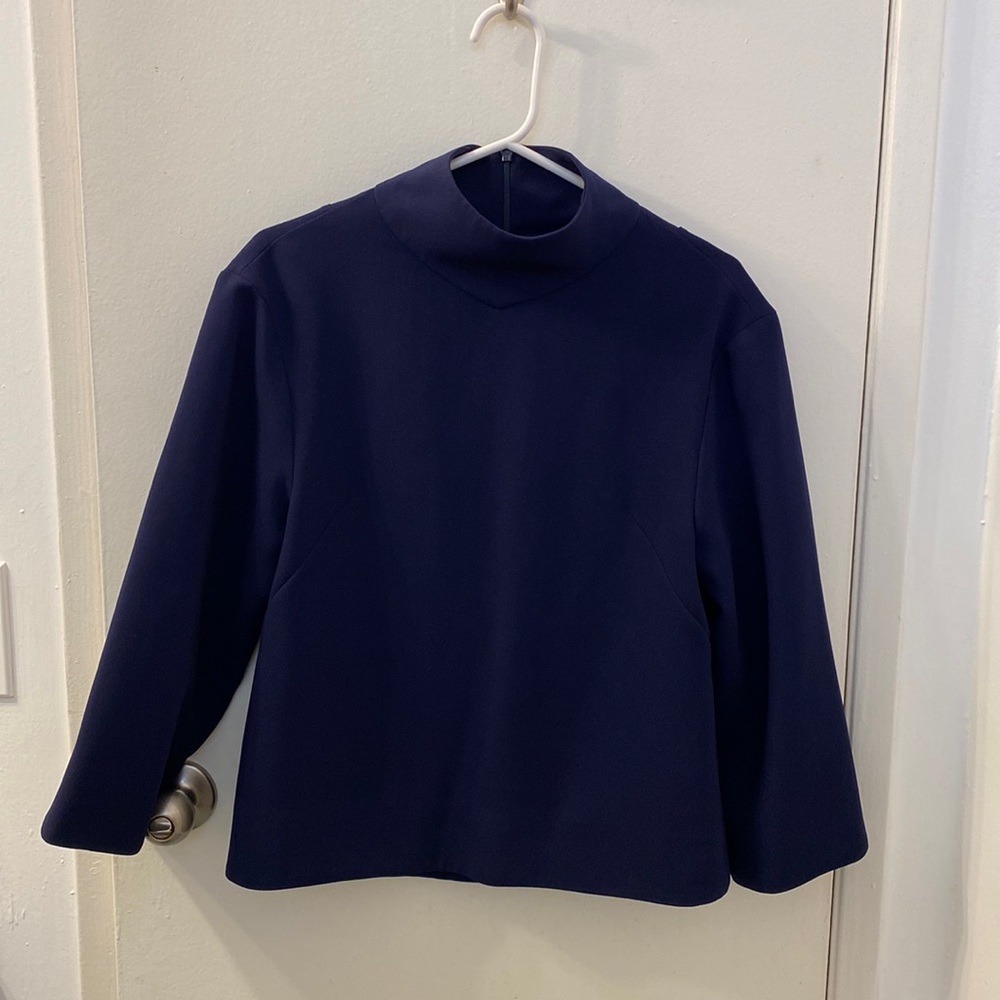 Ty-lr navy blue turtleneck blouse